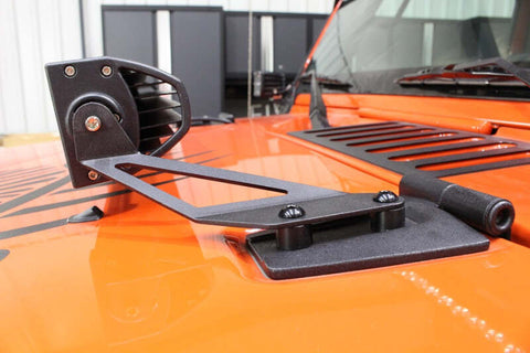 Fishbone Offroad 07-18 Jeep Wrangler JK Hood Light Mount Brackets - FB21066