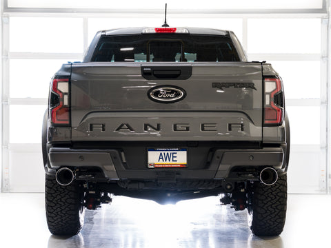 AWE 2024+ Ford Ranger Raptor 3.0L Switchpath Cat-Back Exhaust - Chrome Silver Tips - 3025-32306