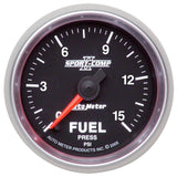 Autometer Sport-Comp II 52mm 0-15 PSI Full Sweep Electronic Fuel Pressure Gauge - 3661
