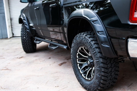 Bushwacker 19-22 Ram 1500 (Excl. Rebel/TRX) 76.3 & 67.4in Bed DRT Style Flares 4pc  - Blk / Smooth - 50934-02
