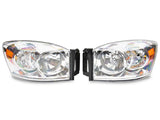Raxiom 06-08 Dodge RAM 1500 Axial Series OEM Style Rep Headlights- Chrome Housing (Clear Lens) - R118012