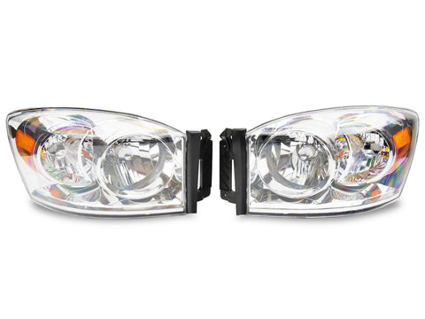 Raxiom 06-08 Dodge RAM 1500 Axial Series OEM Style Rep Headlights- Chrome Housing (Clear Lens) - R118012