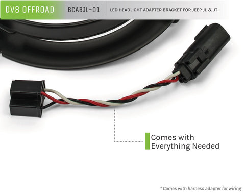 DV8 Offroad 18+ Jeep JL/Gladiator TJ / 7in Headlights Adapter Kit - BCABJL-01