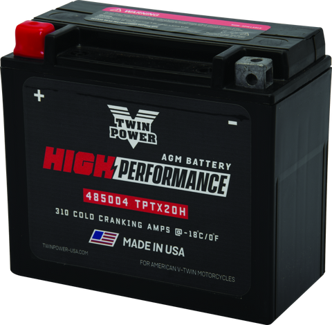 Twin Power YTX-20H High Performance Battery Replaces H-D 65991-82B Made in USA - 485004