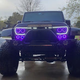 Oracle Vector Jeep Wrangler JK Grille Halo Kit - ColorSHIFT w/ BC1 Controller - 5835-335