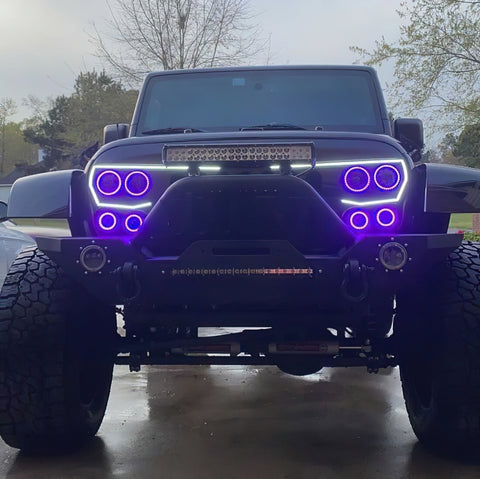 Oracle Vector Jeep Wrangler JK Grille Halo Kit - ColorSHIFT w/ BC1 Controller - 5835-335