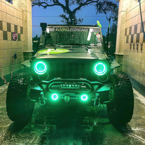 Oracle Jeep Wrangler JK 07-18 LED Waterproof Fog Light Kit - ColorSHIFT - 1243-333