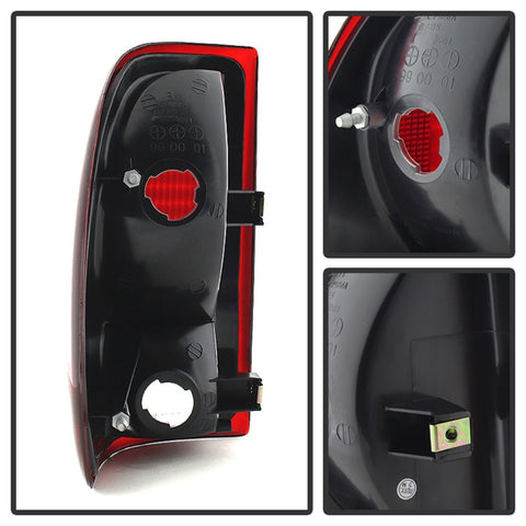 xTune Dodge Dakota 1997-2004 OEM Style Tail Lights -Red Smoked ALT-JH-DDAK97-OE-RSM - 9028762
