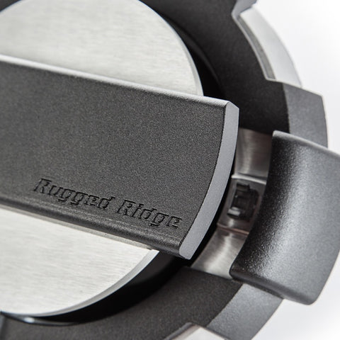 Rugged Ridge Elite Fuel Door Non-Lock Brushed Alum 07-18 Jeep Wrangler JK - 11425.10