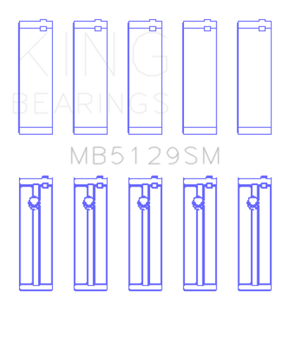 King Engine Bearings Land Rover 224Dt (Size +0.50mm) Main Bearing Set - MB5129SM0.5