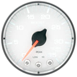 Autometer Spek-Pro 2 1/16in 35PSI Stepper Motor W/Peak & Warn White/Black Boost Gauge - P303128