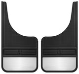 Husky Liners Universal 12in Wide Black Rubber Front Mud Flaps w/ Weight - 55001