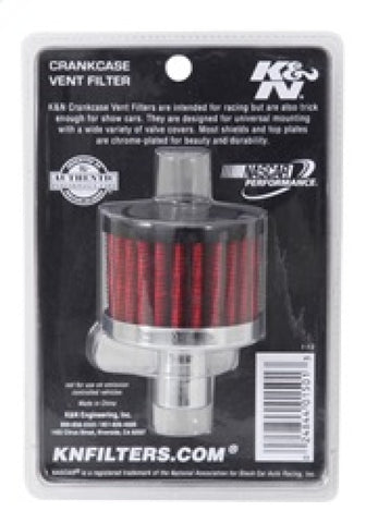 K&N Steel Base Crankcase Vent Filter .75in Vent OD x 2in OD x 1.5in Height - 62-1030