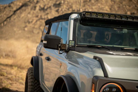 DV8 Offroad 2021 Ford Bronco A Pillar Dual Light Pod Drop Mounts - LBBR-08