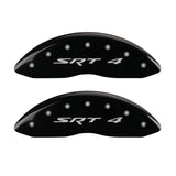 MGP Front set 2 Caliper Covers Engraved Front SRT4 Black finish silver ch - 12002FSR4BK