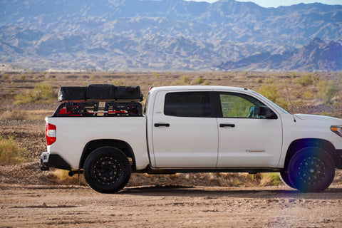 DV8 Offroad 07-23 Toyota Tundra / 09-23 Ford F150 Raptor MTO Series Bed Rack -  2pc Adj. - RRUN-03