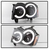 Spyder 05-07 Jeep Grand Cherokee - Light Bar Projector Headlights - Black - PRO-YD-JGC05V2-LB-BK - 5086129