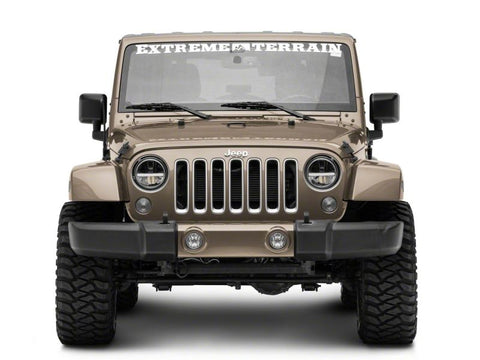 Raxiom 97-18 Jeep Wrangler TJ & JK Axial 7-In LED Headlights w/ DRL - Blk Housing (Clear Lens) - J143372