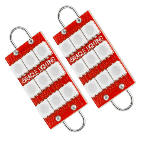 Oracle 44MM 6 LED 3 Chip - Loop Festoon Bulbs (Pair) - Red - 5209-003