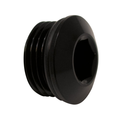 DeatschWerks 8AN ORB Male Plug Low Profile Internal Allen/Hex (Incl O-Ring) Anodized Matte Black - 6-02-0718-B