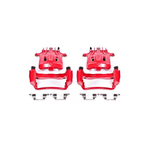 Power Stop 2000 Ford Excursion Rear Red Calipers w/Brackets - Pair - S4690