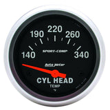 AutoMeter Gauge Cylinder Head Temp 2-5/8in. 140-340 Deg. F Electric Sport-Comp - 3536