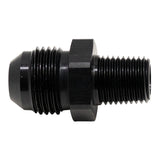 DeatschWerks 8AN Male Flare to 1/4in Male NPT Adapter - Anodized Matte Black - 6-02-0904-B