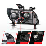 ANZO 15-22 Chevy Colorado Blk Housing Full LED DRL Projector Headlight w/ Sequential Light Bar - 111634