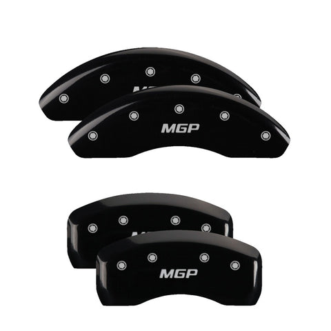 MGP 4 Caliper Covers Engraved Front & Rear MGP Black finish silver ch - 20217SMGPBK