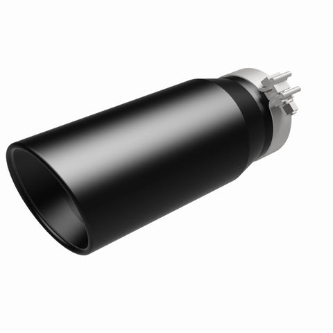 MagnaFlow Tip Stainless Black Coated Single Double Round Single Outlet 5in Dia 4in Inlet 13in L - 35240
