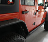 Fishbone Offroad 07-18 Jeep Wrangler JK 4 Door Rubicon Steel Rock Slider - Black Textured Powdercoat - FB23011