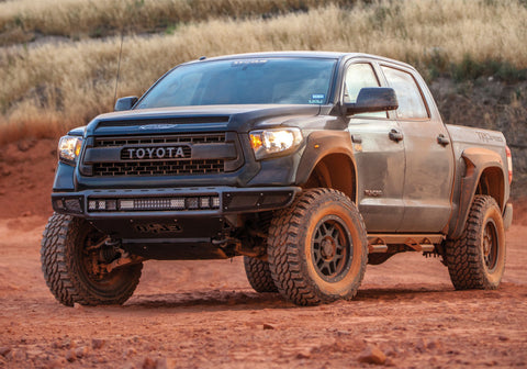 N-Fab M-RDS Front Bumper 14-17 Toyota Tundra - Gloss Black w/Silver Skid Plate - T141MRDS