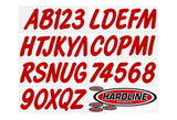 Hardline Boat Lettering Registration Kit 3 in. - 400 Red Solid - RED400EC