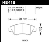 Hawk 2013-2014 Acura ILX (Hybrid) HPS 5.0 Front Brake Pads - HB418B.646
