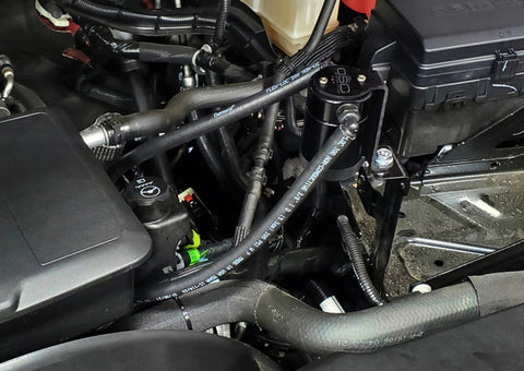 J&amp;L 20-24 Chevy Silverado/GMC Sierra 2500/3500 6.6L Drivers Side Oil Separator 3.0 - Black Anodi - 3089D-B