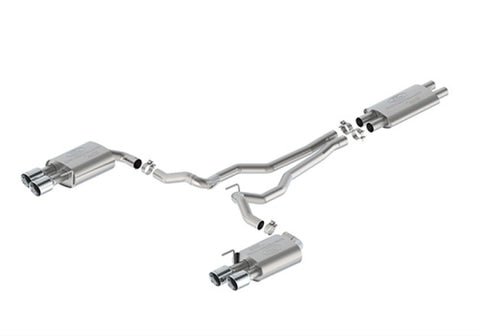 Ford Racing 2024 Mustang 5.0L Touring Non-Active Cat-Back Exhaust w/GT Valance - Chrome Tip - M-5200-M5TCV