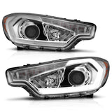 ANZO 2014-2016 Kia Forte Projector Headlights w/ Light Bar Chrome Housing - 121561