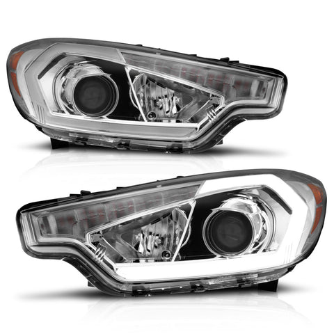 ANZO 2014-2016 Kia Forte Projector Headlights w/ Light Bar Chrome Housing - 121561
