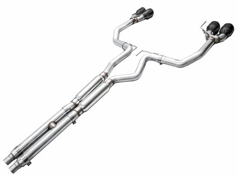 AWE 2024 Ford Mustang GT Fastback S650 RWD Track Edition Cat-Back Exhaust w/ Quad Diamond Black Tips - 3020-43650