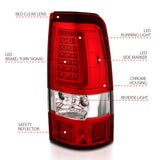 ANZO 1999-2002 Chevy Silverado 1500 LED Taillights Plank Style Chrome With Red/Clear Lens - 311332