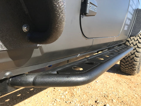 Fishbone Offroad 07-18 Jeep Wrangler JK 4 Door Steel Side Steps - Black Textured Powdercoat - FB23070