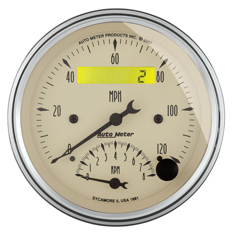 AutoMeter Gauge Kit 2 Pc. Quad & Tach/Speedo 3-3/8in. Antique Beige - 1820