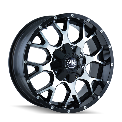 Mayhem 8015 Warrior 18x9 / 8x180 BP / 18mm Offset / 124.1mm Hub Black/Machined Face Wheel - 8015-8978B18