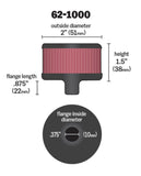K&N Steel Base Crankcase Vent Filter 0.375in Vent OD x 2in OD x 1.5in Height - 62-1000
