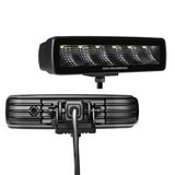Go Rhino Xplor Blackout Series Sixline LED Flood Light Kit (Surface/Threaded Stud Mnt) - Blk (Pair) - 750300621FBS