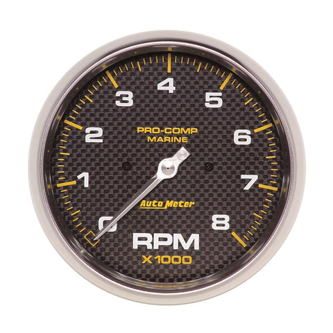 AutoMeter Marine Carbon Fiber 5in In-Dash Tachometer 0-8000 RPM - 200797-40