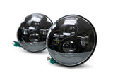 DV8 Offroad 07-18 Jeep Wrangler JK LED Projector Headlights w/ Angel Eyes - HL7JK-02