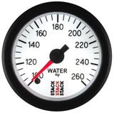 Autometer Stack 52mm 100-260 Deg F 1/8in NPTF Male Pro Stepper Motor Water Temp Gauge - White - ST3358