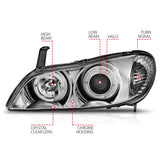 ANZO 2000-2004 Infiniti I30 Projector Headlights w/ Halo Chrome - 121078