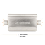 Mishimoto Universal Muffler with 2.5in Center Inlet/Outlet - Brushed - MMEXH-MF-25CCBR